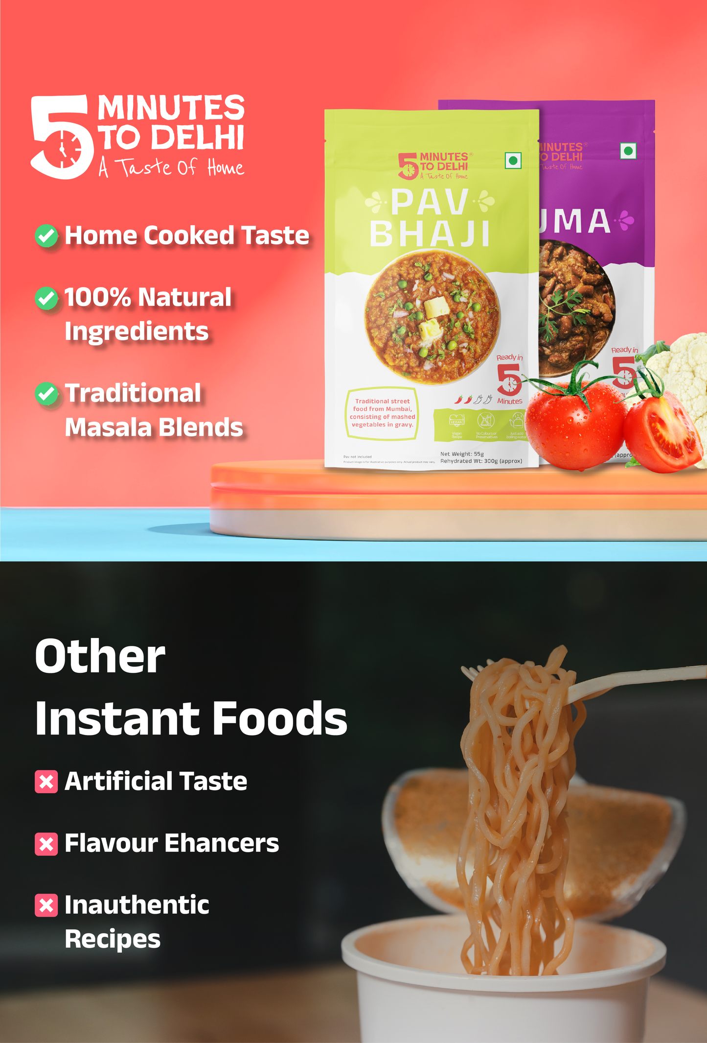 Milder Indian Dishes🌶️ (Vegan) - 6 Dishes Variety Pack