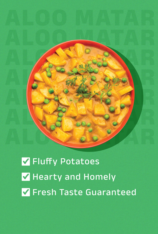 Aloo Matar (Vegan) Instant Meal | Ready to eat in Minutes