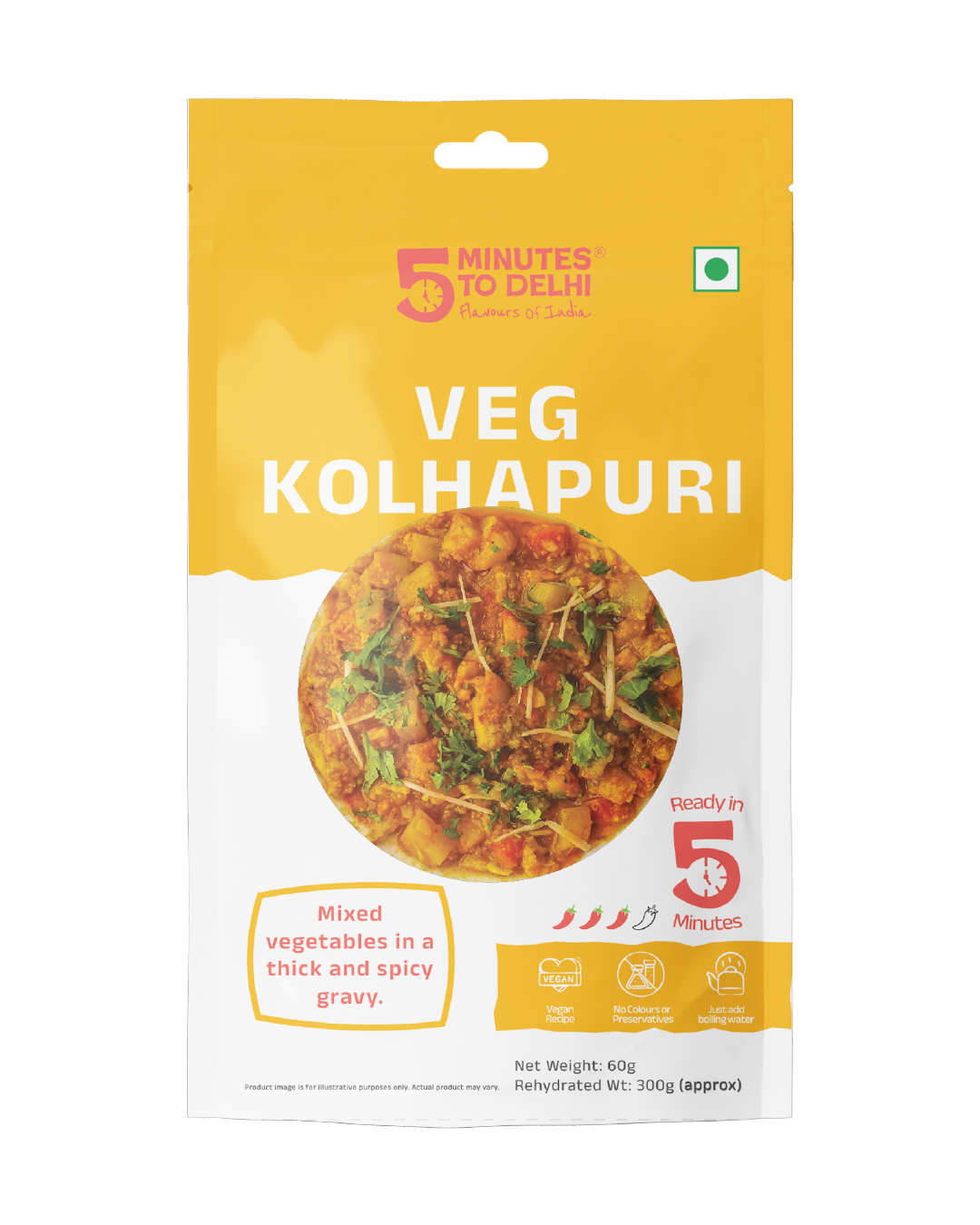 Vegetable Kolhapuri (Vegan) Instant Meal | Ready to Eat in Minutes