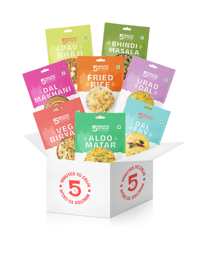 Traditional Indian Dishes (Vegan) - 8 Dishes Variety Pack