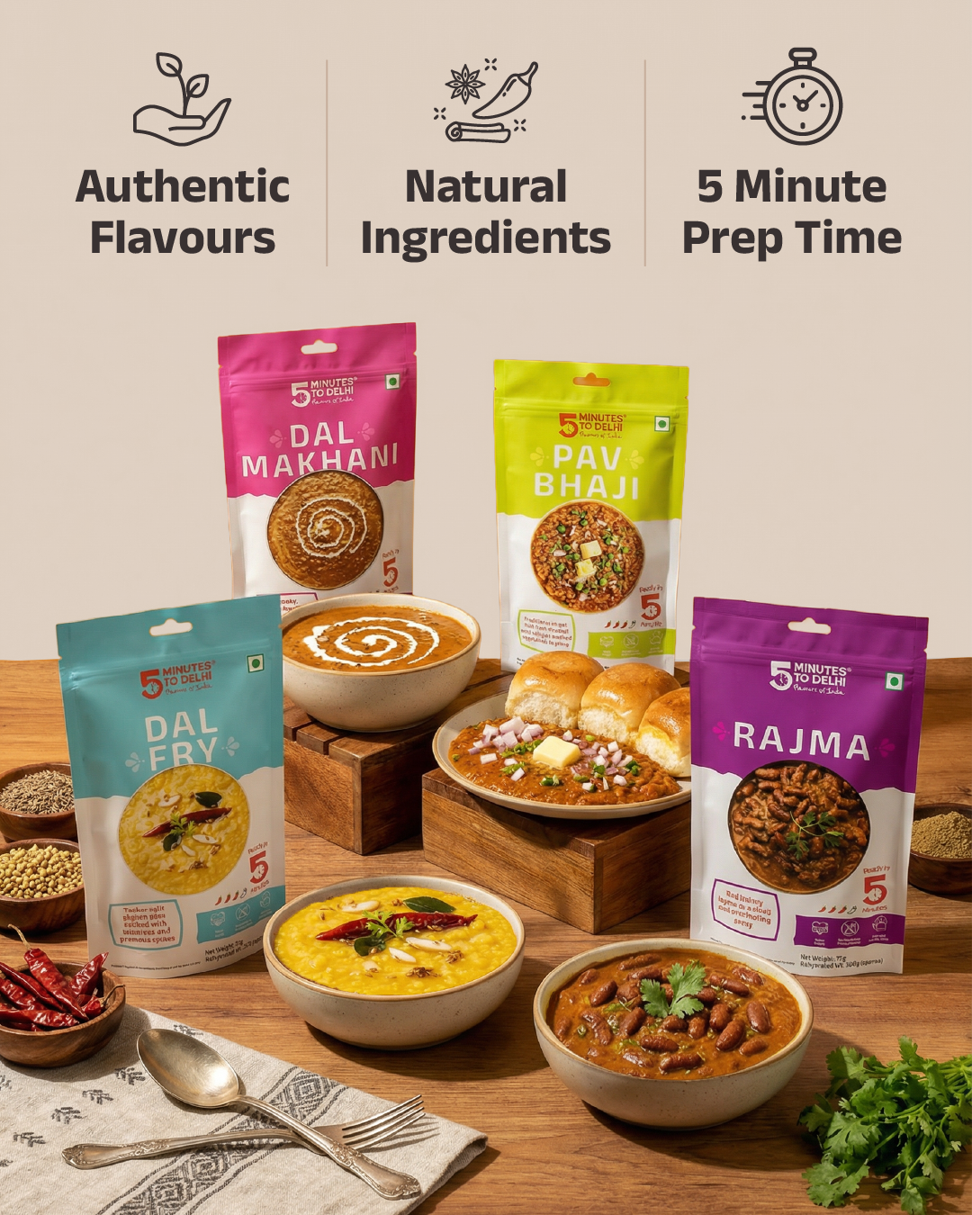 Traditional Indian Dishes (Vegan) - 7 Dishes Variety Pack