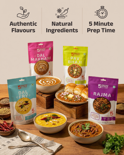 Traditional Indian Dishes (Vegan) - 7 Dishes Variety Pack
