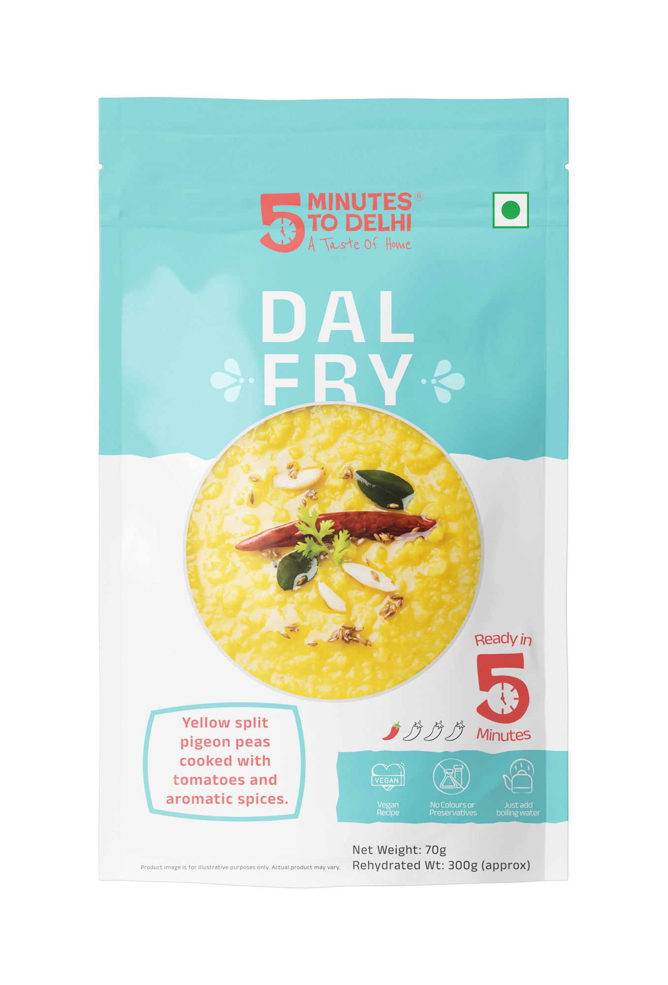 Authentic Vegan Dal Fry Traditional Indian Dish - Ready-to-Eat in Minutes, Bursting with Flavour