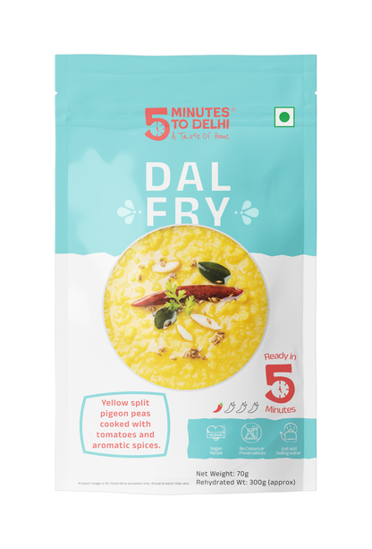 Authentic Vegan Dal Fry Traditional Indian Dish - Ready-to-Eat in Minutes, Bursting with Flavour