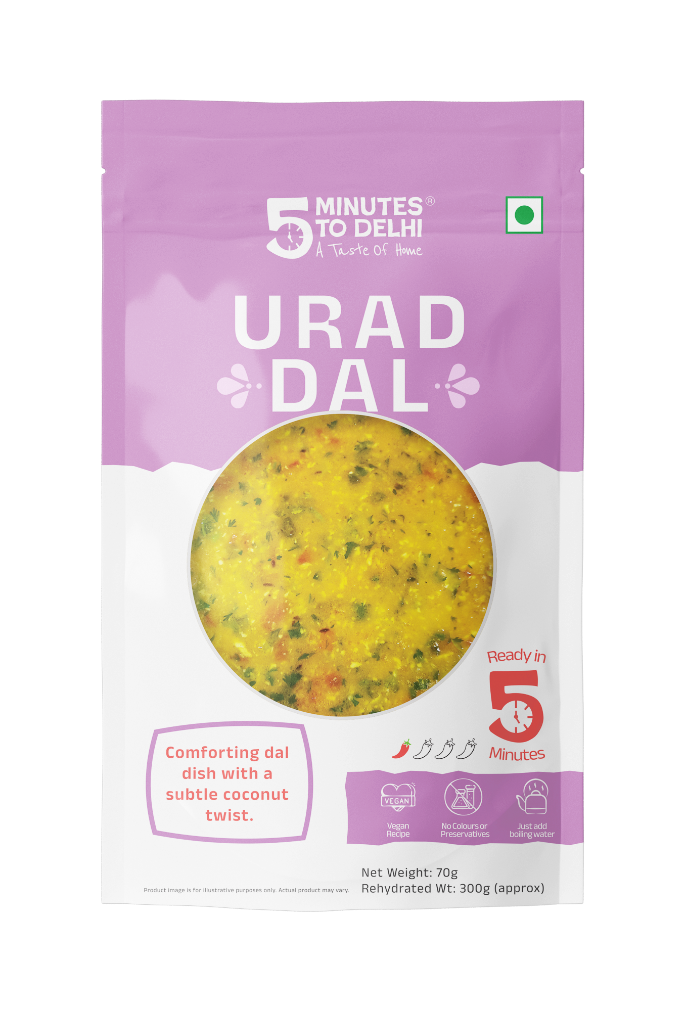 Authentic Urad Dal Vegan Indian Dish - Ready-to-Eat in Minutes, Bursting with Flavour