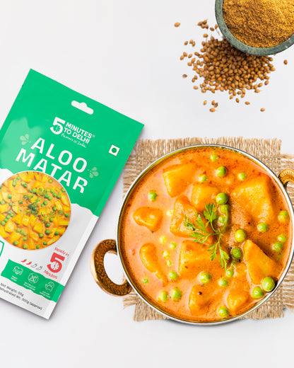 Aloo Matar (Vegan) Instant Meal | Ready to eat in Minutes