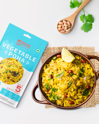 Vegetable Poha (Vegan) Instant Meal | Ready to Eat in Minutes