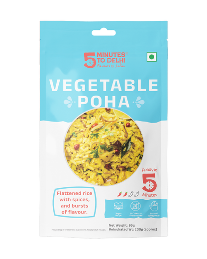 Vegetable Poha (Vegan) Instant Meal | Ready to Eat in Minutes